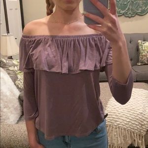 American Eagle Purple Ruffle Top